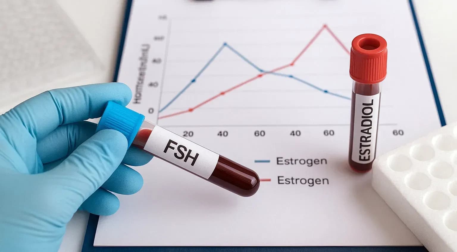 Analiza przykładowych wyników badań FSH i estradiolu 
